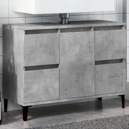 Mobile Lavabo Grigio Cemento 80x33x60 cm in Legno Multistrato