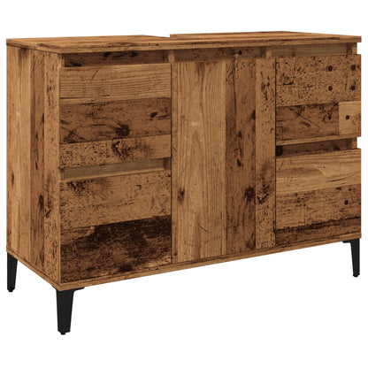 Mobile Lavabo Legno Antico 80x33x60 cm in Legno Multistrato