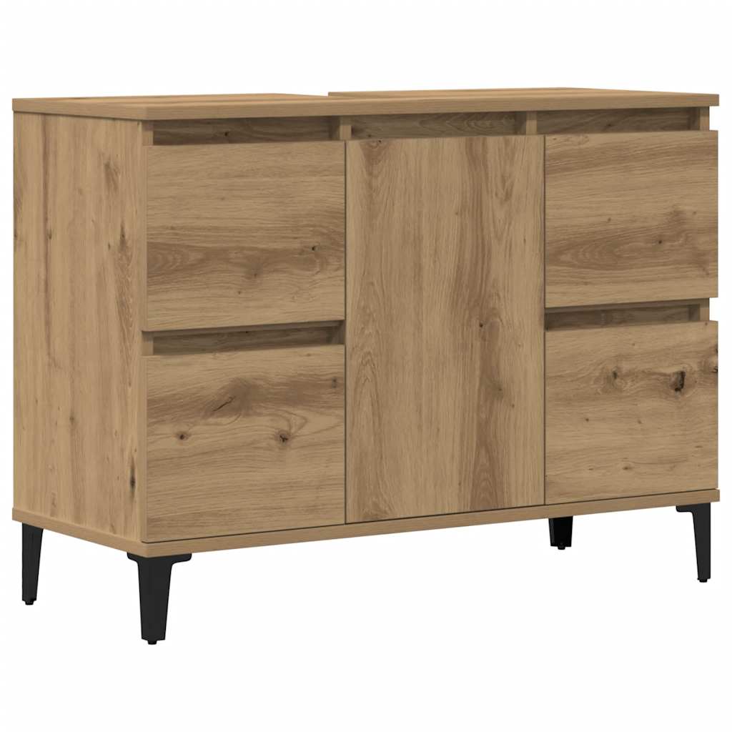 Mobile Lavabo Rovere Artigianale 80x33x60 cm Legno Multistrato | homemem39