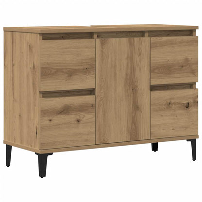 Mobile Lavabo Rovere Artigianale 80x33x60 cm Legno Multistrato | homemem39