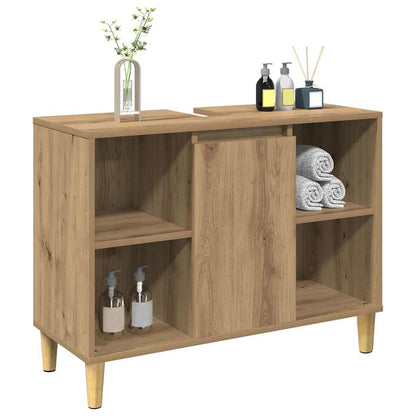 Mobile da Bagno Rovere Artigianale 80x33x60cm Legno Multistrato