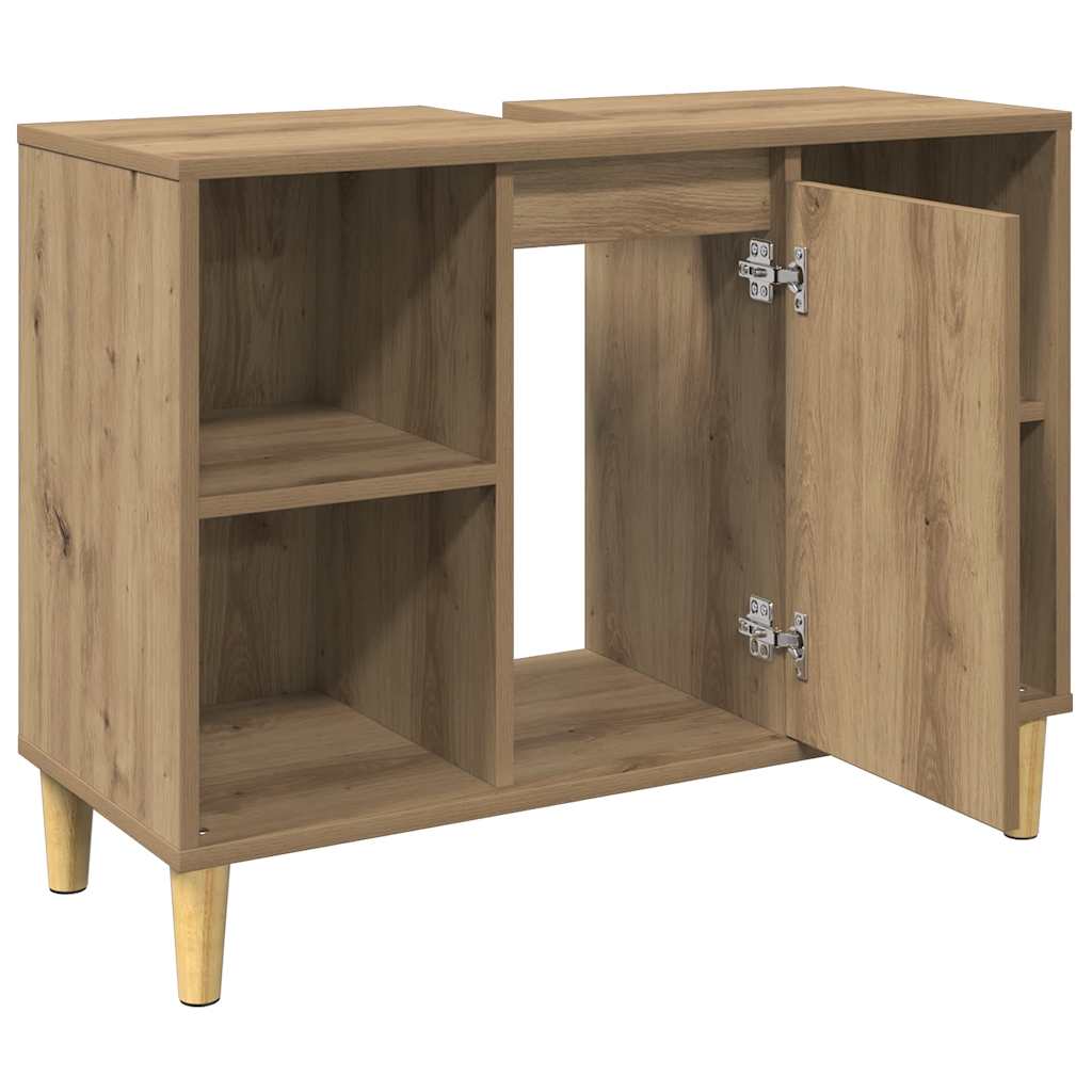 Mobile da Bagno Rovere Artigianale 80x33x60cm Legno Multistrato | homemem39