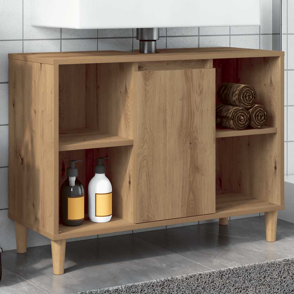 Mobile da Bagno Rovere Artigianale 80x33x60cm Legno Multistrato | homemem39