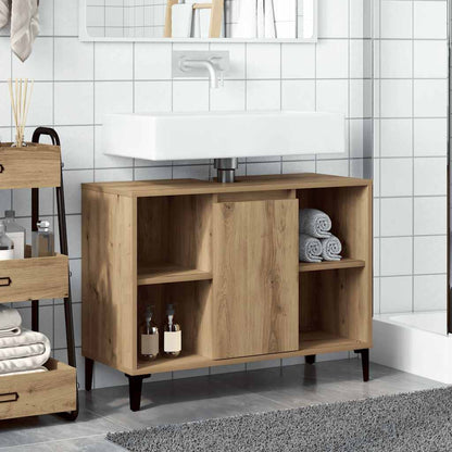 Mobile Lavabo Rovere Artigianale 80x33x60 cm Legno Multistrato | homemem39