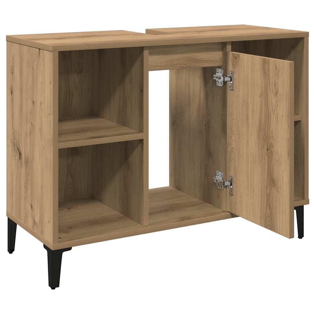 Mobile Lavabo Rovere Artigianale 80x33x60 cm Legno Multistrato | homemem39