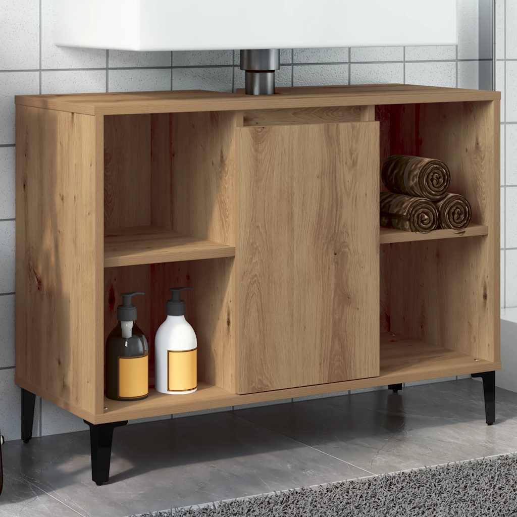 Mobile Lavabo Rovere Artigianale 80x33x60 cm Legno Multistrato | homemem39