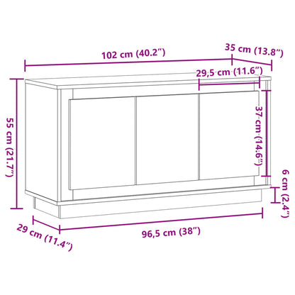 Credenza Legno Antico 102x35x55 cm in Legno Multistrato - homemem39