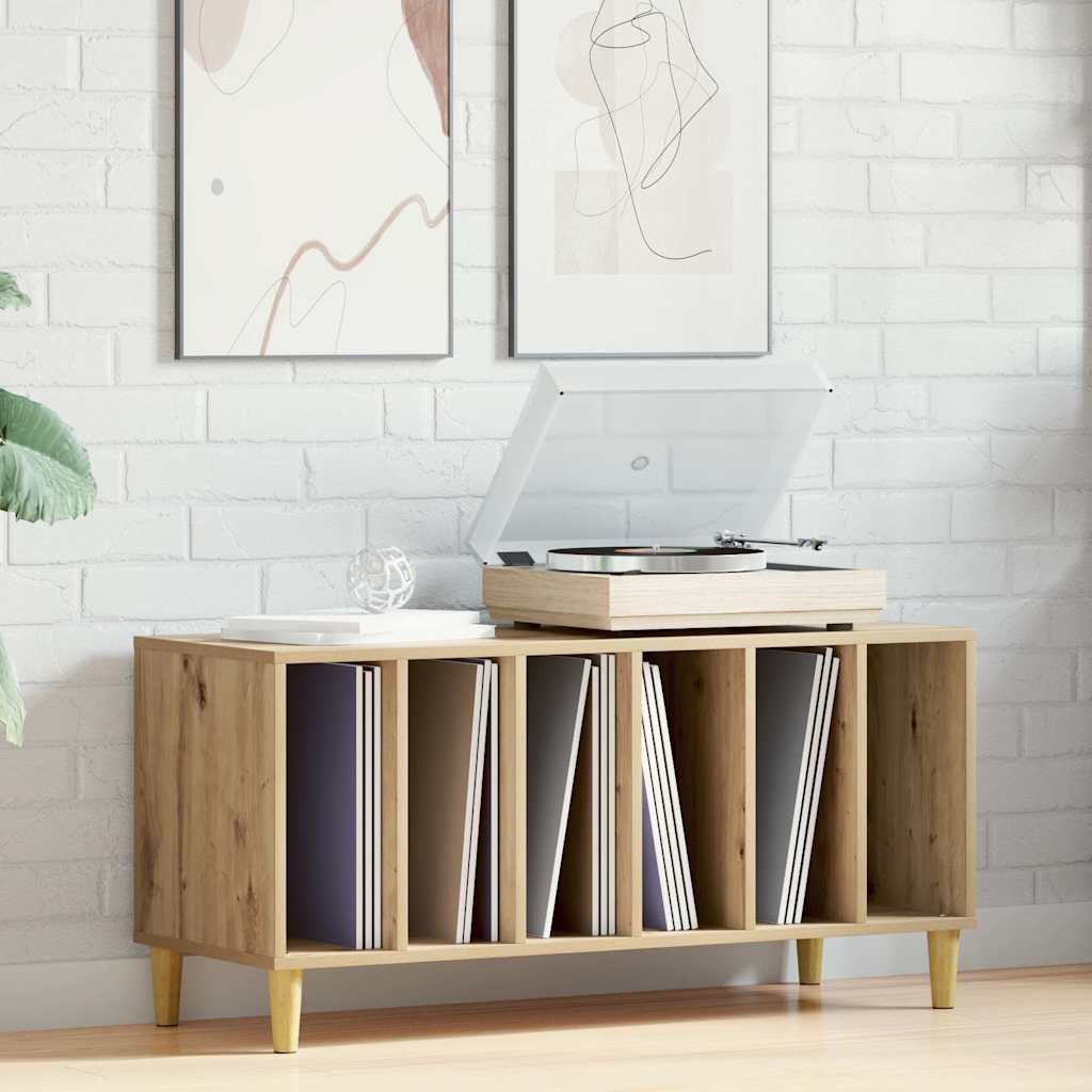 Mobile Porta Dischi Rovere Artigianale 100x38x48 cm Multistrato