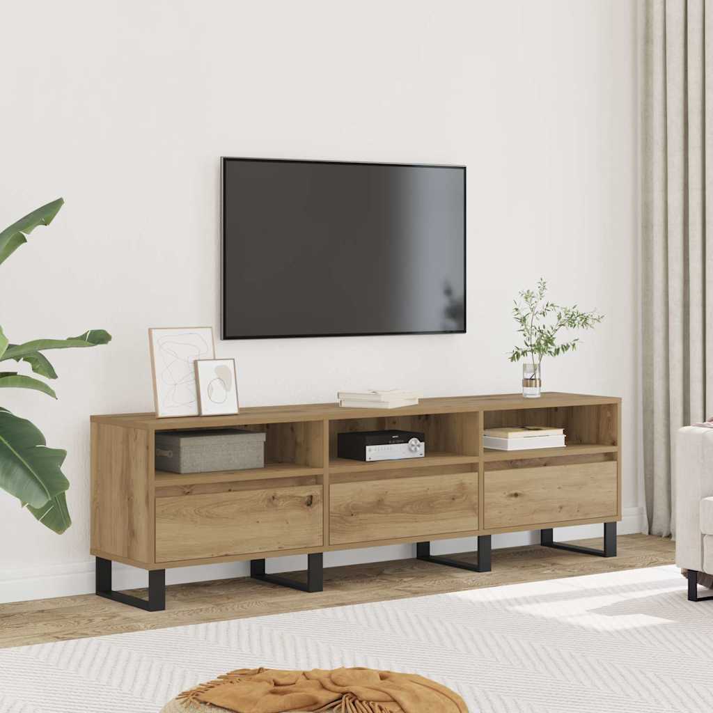 Mobile Porta TV Rovere Artigianale 150x30x44,5 cm Multistrato