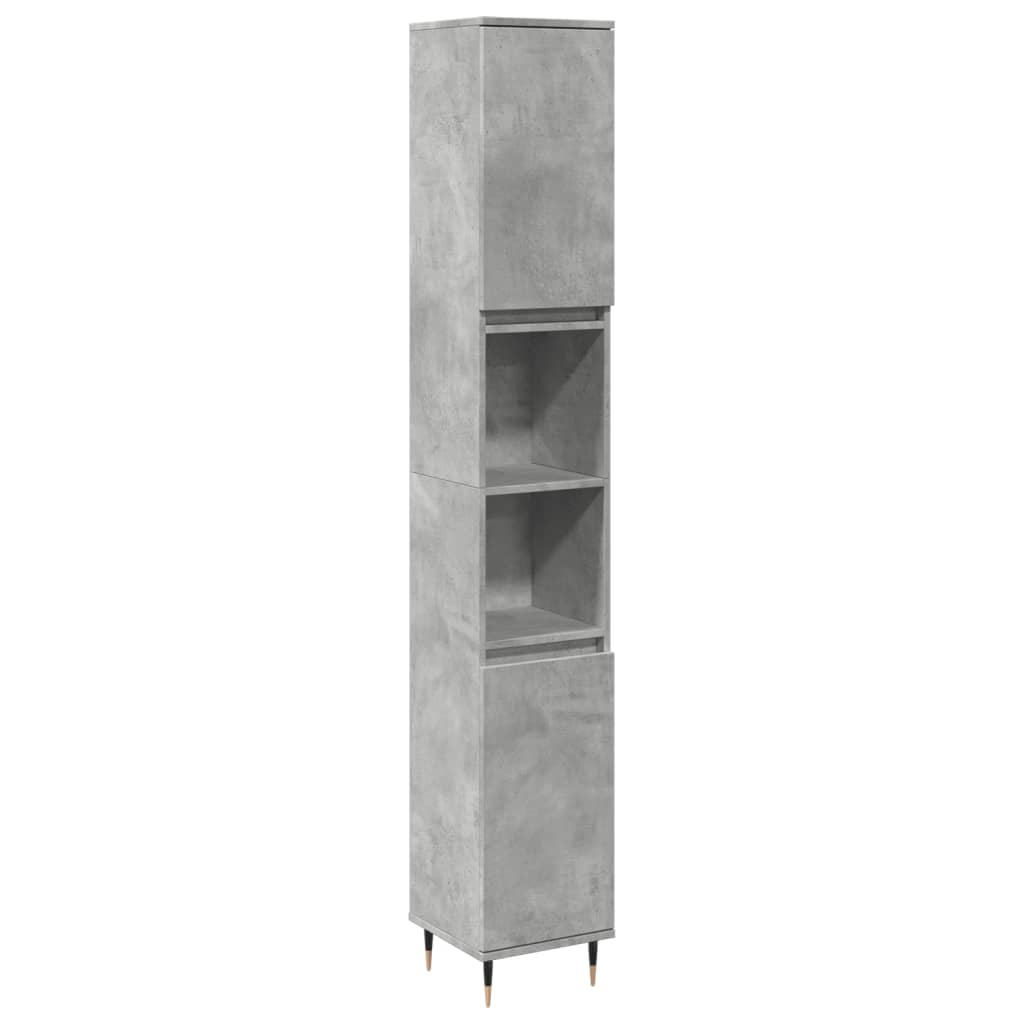 Armadietto Bagno Grigio Cemento 30x30x190 cm Legno Multistrato | homemem39