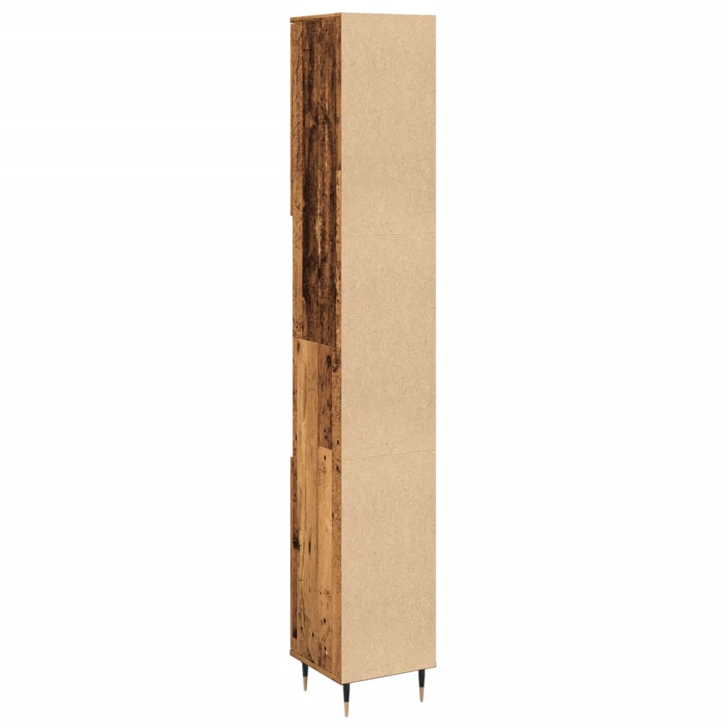 Armadietto Bagno Legno Antico 30x30x190 cm in Legno Multistrato | homemem39