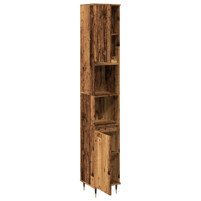 Armadietto Bagno Legno Antico 30x30x190 cm in Legno Multistrato | homemem39