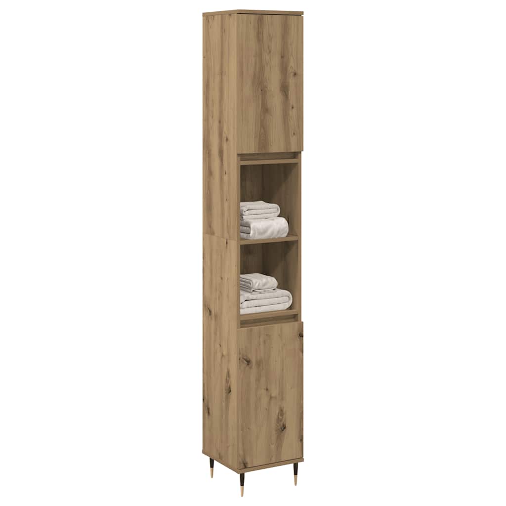 Armadietto Bagno Rovere 30x30x190 cm Legno Multistrato | homemem39