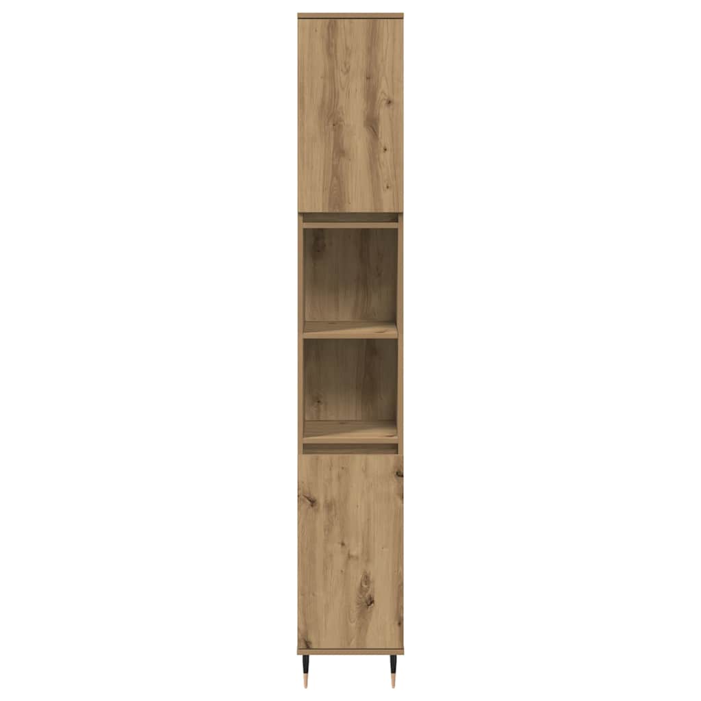Armadietto Bagno Rovere 30x30x190 cm Legno Multistrato