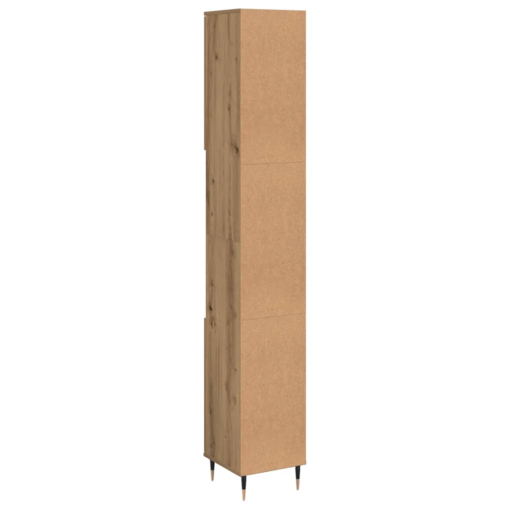 Armadietto Bagno Rovere 30x30x190 cm Legno Multistrato | homemem39