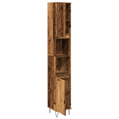 Armadietto Bagno Legno Antico 30x30x190 cm in Legno Multistrato | homemem39
