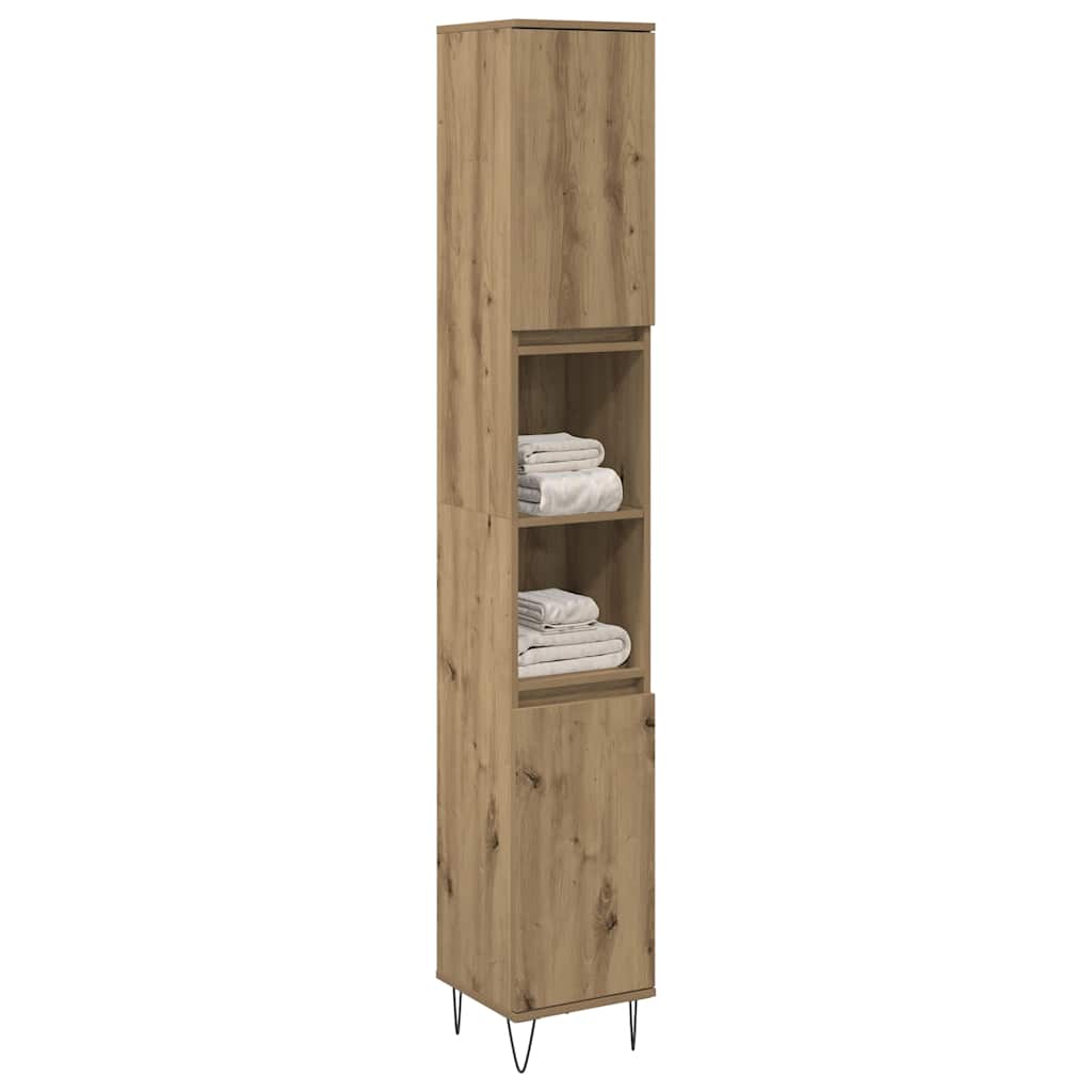 Armadietto Bagno Rovere 30x30x190 cm Legno Multistrato | homemem39
