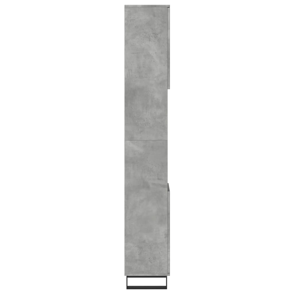 Armadietto Bagno Grigio Cemento 30x30x190 cm Legno Multistrato