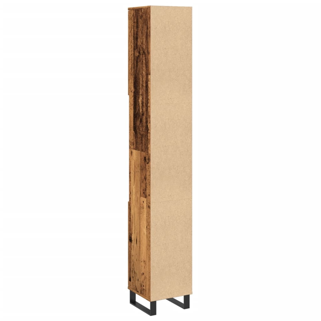 Armadietto Bagno Legno Antico 30x30x190 cm in Legno Multistrato | homemem39