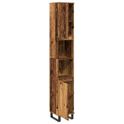 Armadietto Bagno Legno Antico 30x30x190 cm in Legno Multistrato | homemem39