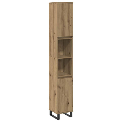 Armadietto Bagno Rovere 30x30x190 cm Legno Multistrato