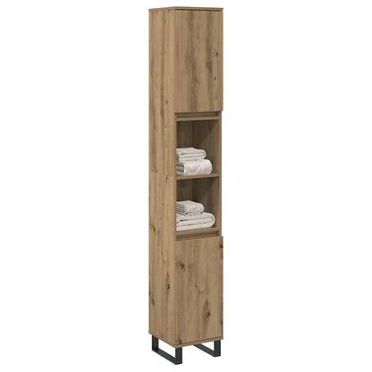 Armadietto Bagno Rovere 30x30x190 cm Legno Multistrato