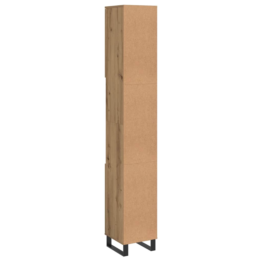 Armadietto Bagno Rovere 30x30x190 cm Legno Multistrato