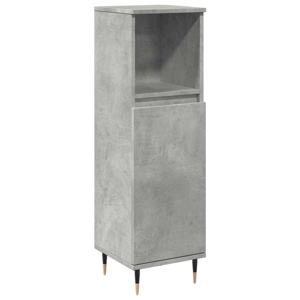 Armadietto da Bagno Grigio Cemento 30x30x100 cm in Truciolato | homemem39