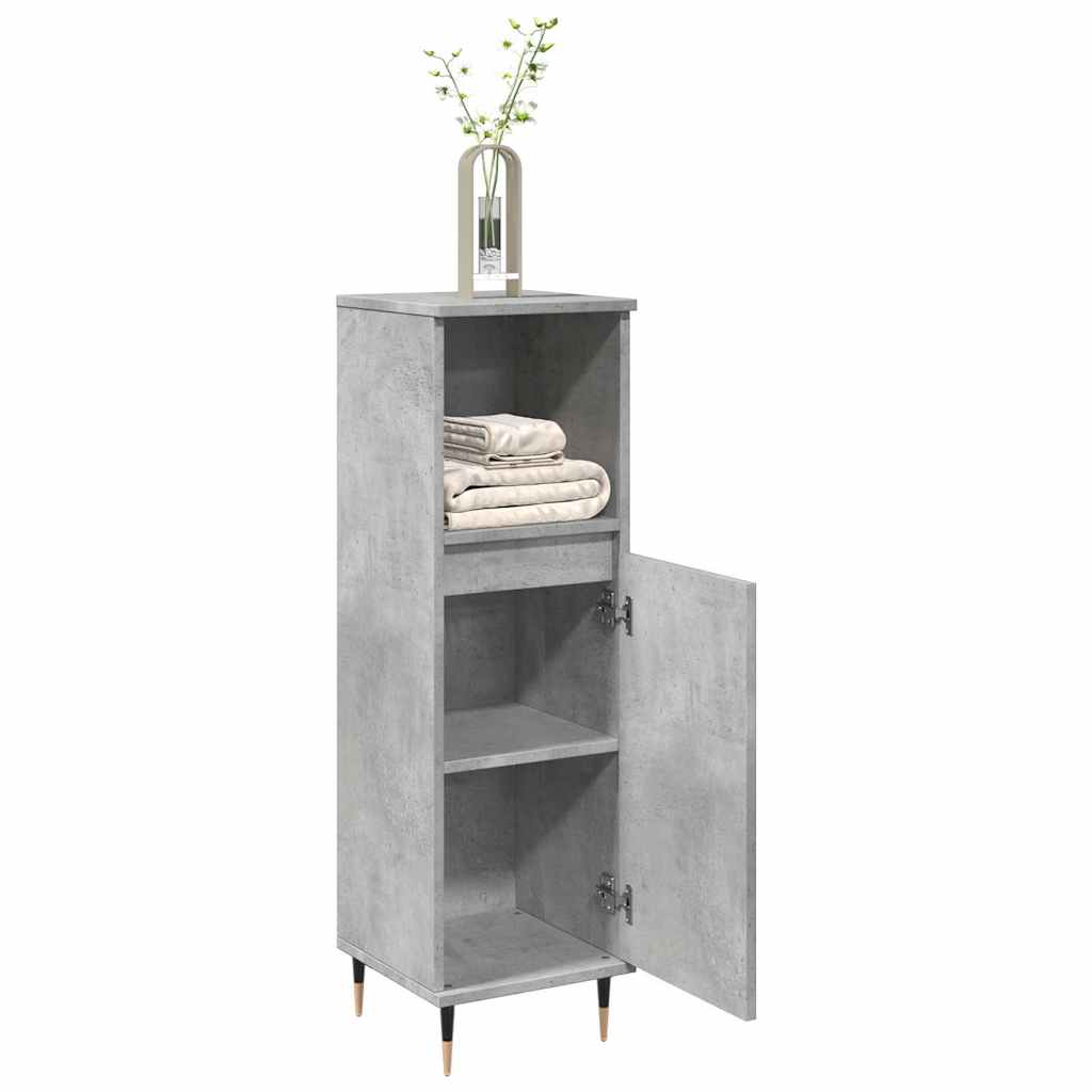 Armadietto da Bagno Grigio Cemento 30x30x100 cm in Truciolato | homemem39