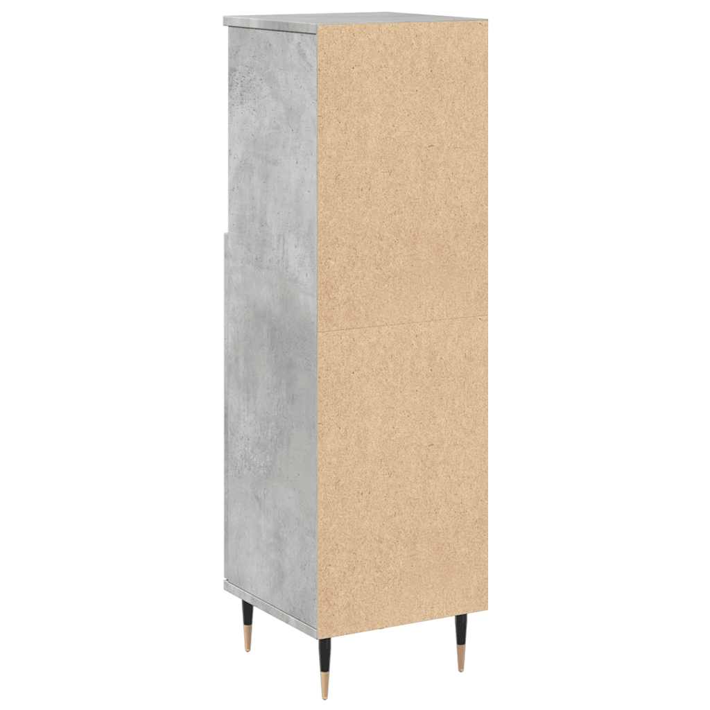 Armadietto da Bagno Grigio Cemento 30x30x100 cm in Truciolato | homemem39