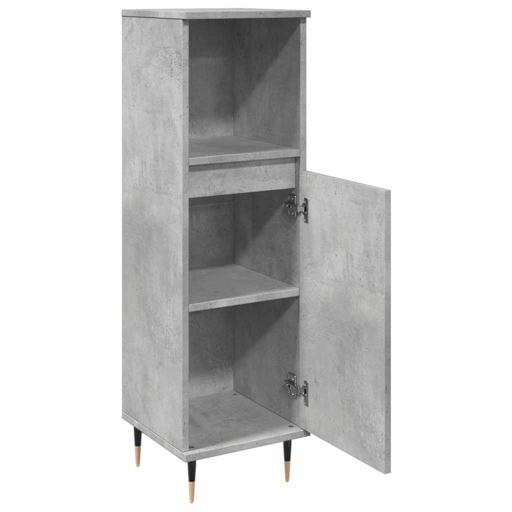 Armadietto da Bagno Grigio Cemento 30x30x100 cm in Truciolato | homemem39