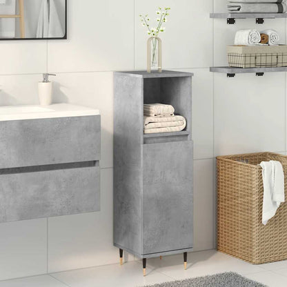 Armadietto da Bagno Grigio Cemento 30x30x100 cm in Truciolato | homemem39