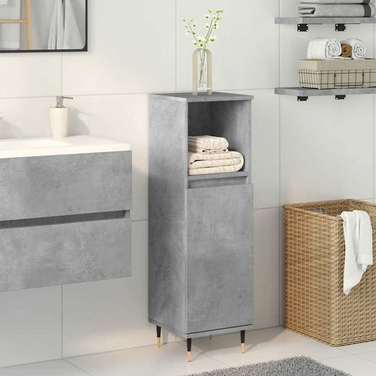 Armadietto da Bagno Grigio Cemento 30x30x100 cm in Truciolato | homemem39