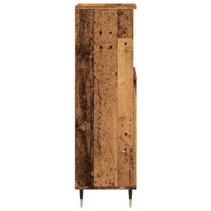 Armadietto da Bagno Legno Antico 30x30x100 cm in Truciolato | homemem39