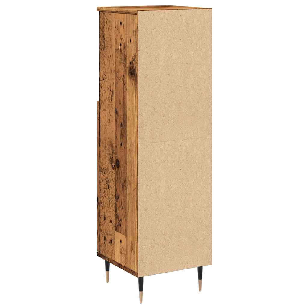 Armadietto da Bagno Legno Antico 30x30x100 cm in Truciolato | homemem39