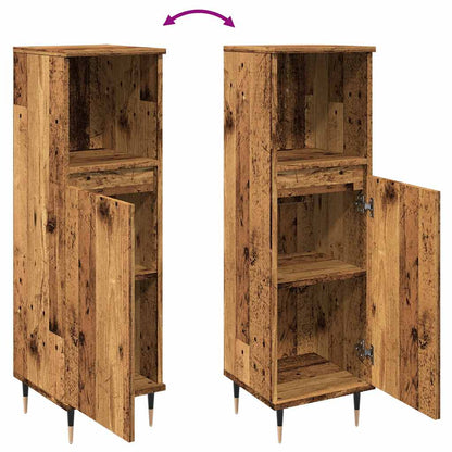 Armadietto da Bagno Legno Antico 30x30x100 cm in Truciolato | homemem39