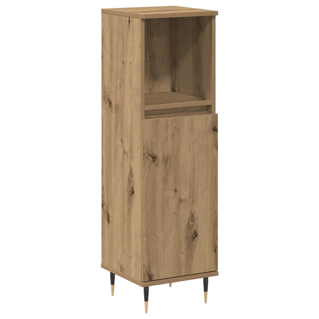 Armadietto da Bagno Rovere Artigianale 30x30x100 cm Truciolato | homemem39