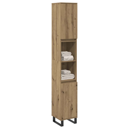 Armadietto da Bagno Rovere Artigianale 30x30x100 cm Truciolato | homemem39
