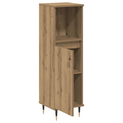 Armadietto da Bagno Rovere Artigianale 30x30x100 cm Truciolato | homemem39