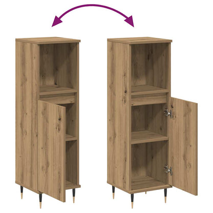 Armadietto da Bagno Rovere Artigianale 30x30x100 cm Truciolato | homemem39