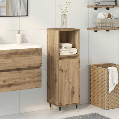 Armadietto da Bagno Rovere Artigianale 30x30x100 cm Truciolato | homemem39