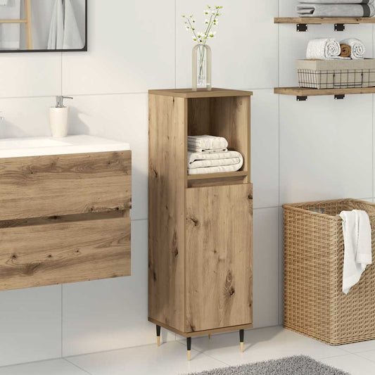Armadietto da Bagno Rovere Artigianale 30x30x100 cm Truciolato | homemem39
