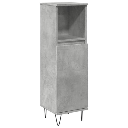 Armadietto Bagno Grigio Cemento 30x30x100 cm Legno Multistrato | homemem39