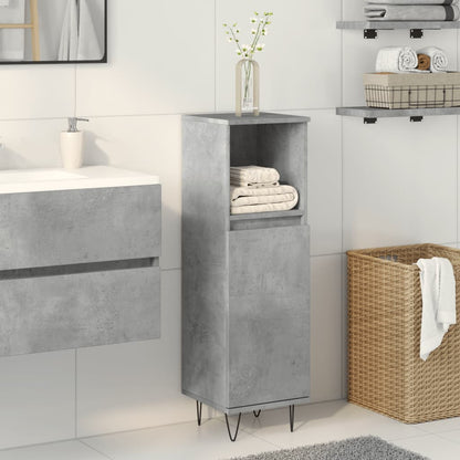 Armadietto Bagno Grigio Cemento 30x30x100 cm Legno Multistrato | homemem39