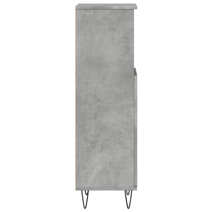Armadietto Bagno Grigio Cemento 30x30x100 cm Legno Multistrato | homemem39