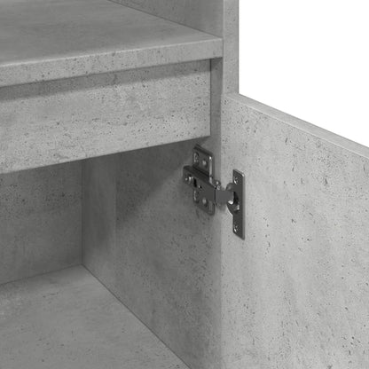 Armadietto Bagno Grigio Cemento 30x30x100 cm Legno Multistrato | homemem39