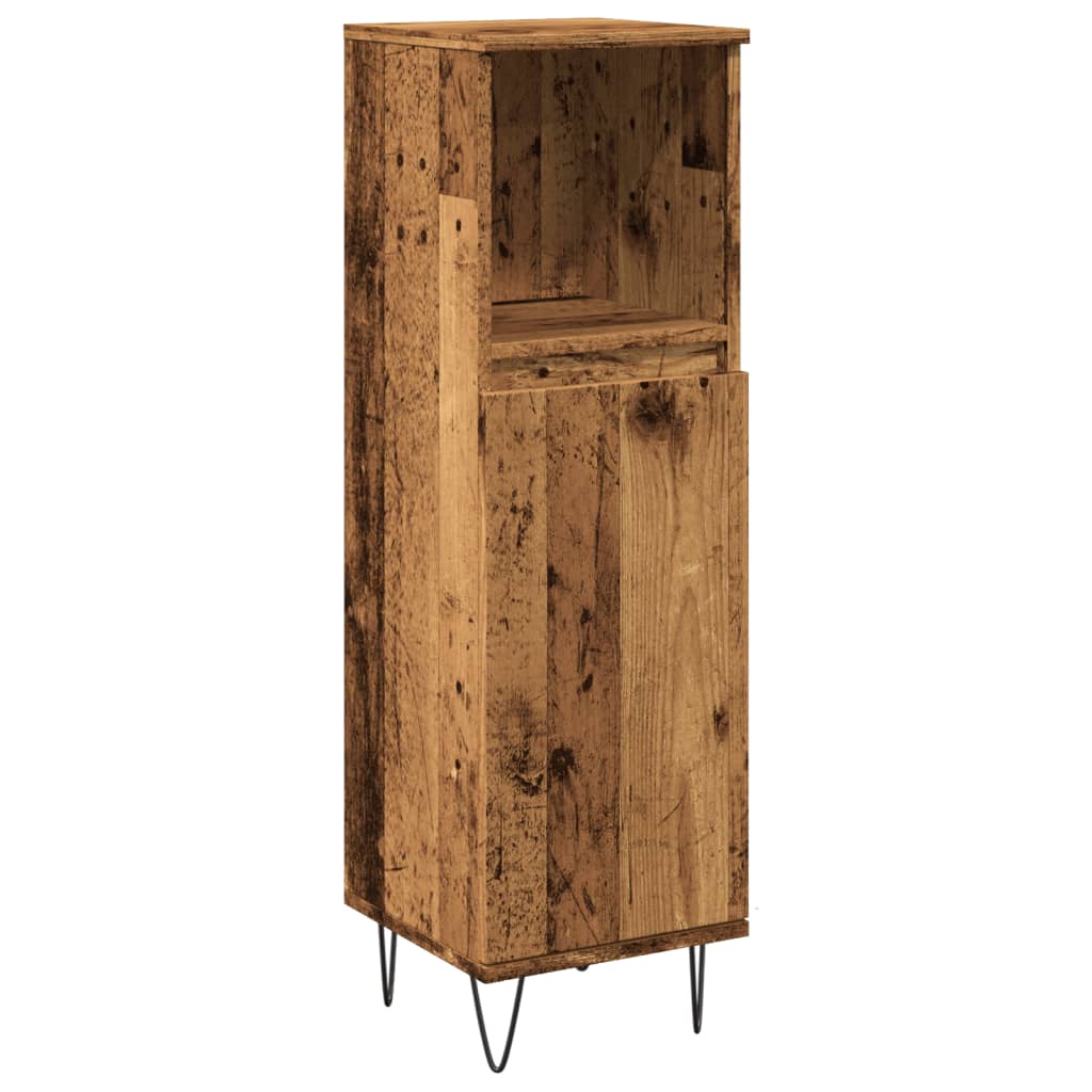 Armadietto Bagno Legno Antico 30x30x100 cm in Legno Multistrato | homemem39