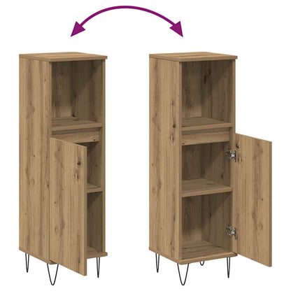 Armadietto Bagno Rovere 30x30x100 cm Legno Multistrato | homemem39