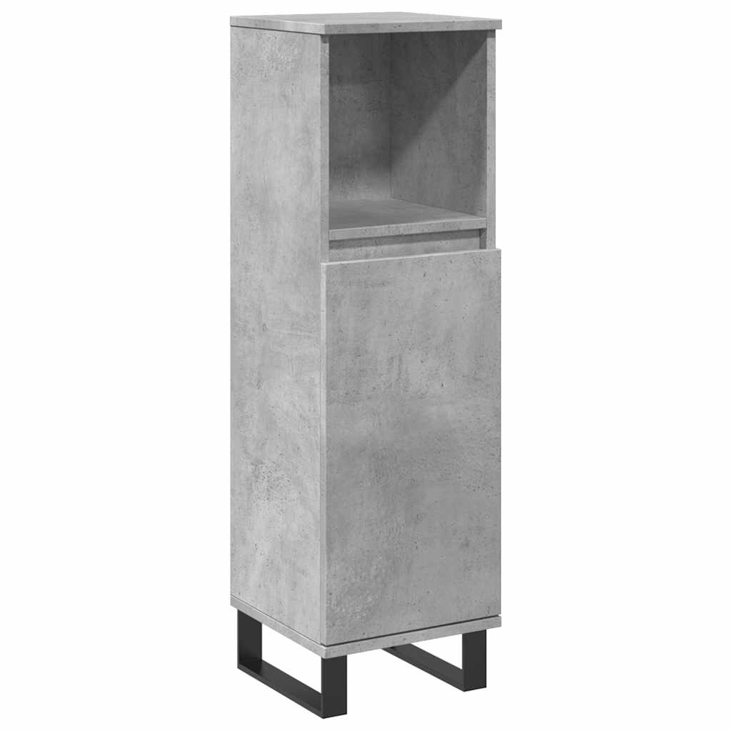 Armadietto da Bagno Grigio Cemento 30x30x100 cm in Truciolato | homemem39