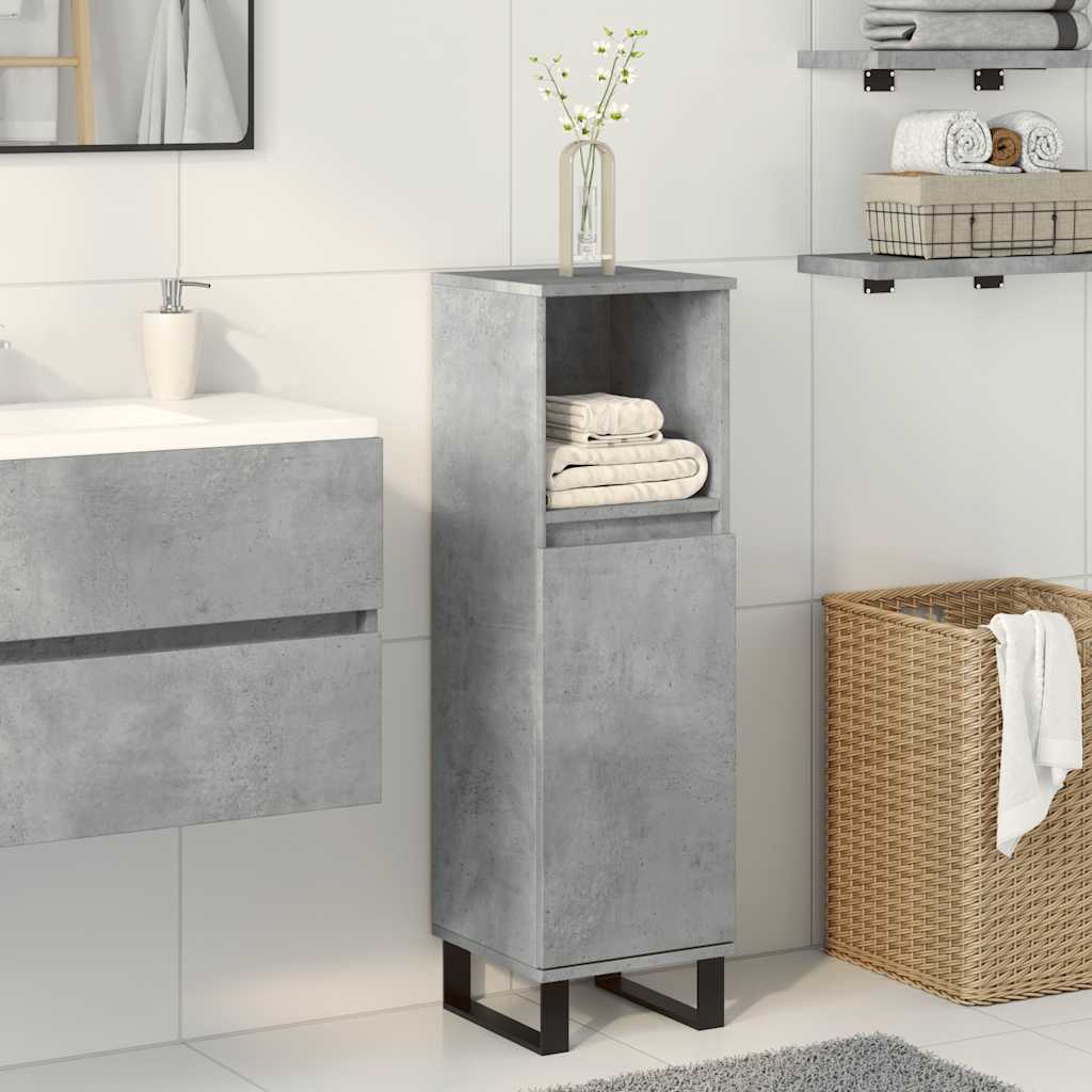 Armadietto da Bagno Grigio Cemento 30x30x100 cm in Truciolato | homemem39
